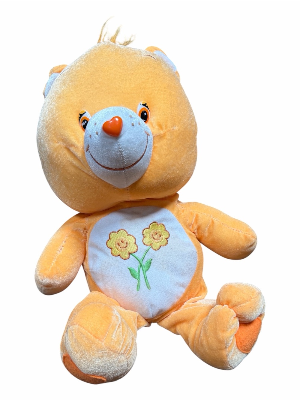 Care Bears Orange Plush Bear with Smiling Flower Belly Patch